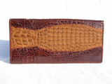  1940's-50's Double Hornback Crocodile Passport Document Wallet 