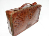  1940's-50's Full HORNBACK CROCODILE Suitcase Travel Bag Luggage Case 