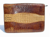  1950's-60's HORNBACK CROCODILE Skin Zippered PORTFOLIO Case 