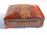  Rare CUBAN 1920's-30's HORNBACK Alligator Skin Jewelry Case - WOW! 