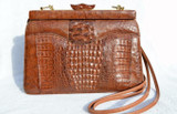  1950's-60's COGNAC Hornback CROCODILE Skin Shoulder Bag 