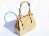  Helene 1980's Blonde ALLIGATOR Belly Skin Handbag SHOULDER Bag 