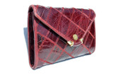 OXBLOOD Red 1950's-60's Patchwork CROCODILE Skin Clutch Shoulder Bag