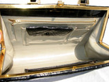  Structured BLACK 1950's-60's Alligator Belly Handbag 