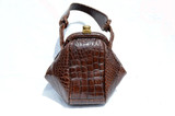  Unique 1940's-50's DECO Style ALLIGATOR Skin Handbag 
