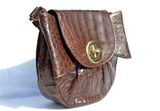  DECO Style 1940's-50's DEITSCH Brown ALLIGATOR Skin Shoulder Bag 