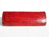  NEW RED CROCODILE Skin Baguette CLUTCH Shoulder Bag 