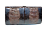 Stunning 1960's-70's Double HORNBACK Crocodile Skin CLUTCH