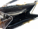 BLACK 1950's-60's 13.5" ALLIGATOR Skin Shoulder Bag - VASSAR 
