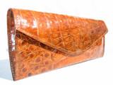  NEW 2007 PUMPKIN Crocodile Skin Envelope Clutch Bag 