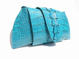  New! ROCKSTAR *SCUBA BLUE* Hornback CROCODILE TAIL Wrap CLUTCH 