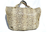  XXL 20 x 16 1980's PYTHON Snake Skin SHOULDER Bag Tote - FANNYBAG - Italy 