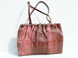  Pink GUCCI 1970's-80's Karung Snake Skin Shoulder Bag 