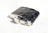  Custom Jet BLACK ANTEATER Skin 4 Oz. Stainless WHISKEY Flask - NEW! 
