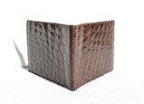  Men's 1990's Chocolate Brown Crocodile Belly Skin Wallet 