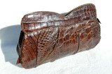 Lovely 13" 1940's-50's Brown ALLIGATOR Skin Clutch Bag 