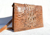  Bohemian 1960's-70's Hornback Crocodile Skin Shoulder Bag 