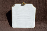 Beautiful WHITE Hard-Sided ALLIGATOR Belly Skin CLUTCH Shoulder Bag - JOHN F. - ITALY
