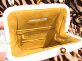  NETTIE ROSENSTEIN 1950's-60's White OSTRICH Skin Handbag 