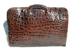  Lovely 1950's-60's ALLIGATOR Belly Skin PORTFOLIO Case Briefcase - Retractable Handles! 