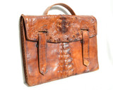  1960's HORNBACK Crocodile Skin & Leather BRIEFCASE Bag 