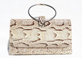  Versatile 1990's Palest Yellow Python Snake Skin Handbag Shoulder Bag or Clutch - SARIAN 