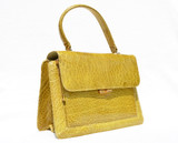 Gorgeous YELLOW 1950's-1960's TURTLE Skin Handbag