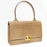  COBLENTZ 1960's Blonde TAN CROCODILE Porosus Belly Skin Handbag 