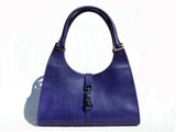 Purple GUCCI 1990's-2000's Karung Snake Skin Shoulder Bag