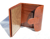  1970's-80's Ladies Cognac LIZARD Skin Wallet & Card Case 