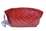 Lovely RED 1940's-50's ALLIGATOR Skin CLUTCH bag