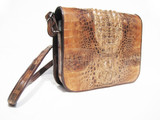 Stunning Bohemian Style 1980's Hornback Crocodile Skin Shoulder Bag