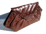  XXL 17" 1940's-50's DECO Alligator Belly Skin Clutch Bag - ARGENTINA 