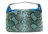 XXL Early 2000's TURQUOISE CROCODILE & PYTHON Snake Skin Satchel Bag