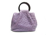 Stunning Lavender PURPLE GIORGIO'S Palm Beach  Ostrich Skin Handbag  - Circular Handles!