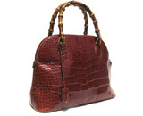 XL 15 x 10 Cognac GIORGIO'S Palm Beach ALLIGATOR Belly Skin Handbag Shoulder Bag