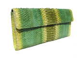 LAI 2000's Lime Green PYTHON Snake Skin Clutch Bag 