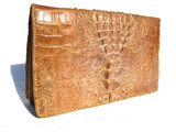 Unisex BOHO Tan 1960's Hornback Crocodile Skin Shoulder Bag