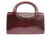 XL OXBLOOD RED 1990's ALLIGATOR Belly Skin Handbag - BALLY!