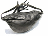  22" MATTE Black 1970's-80's JACOMO PYTHON Snake Skin Shoulder Bag 