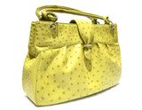 Stunning  XL Chartreuse GREEN OSTRICH Skin Handbag SATCHEL