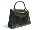 DARK GREEN ALLIGATOR Belly Skin BIRKIN Bag SATCHEL Bag - HERMES - ITALY