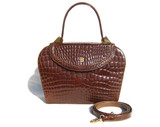 Stunning Early 2000's BALLY Chestnut Brown Alligator Belly Skin Handbag Shoulder Bag 
