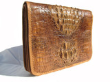  Gorgeous Large 1980's HORNBACK CROCODILE Skin PORTFOLIO Case w/Python Lining! 