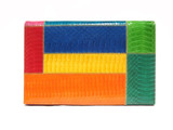  Vibrant COLOR BLOCK 1980's-90's COBRA Snake Skin CLUTCH Shoulder Bag - J Renee 