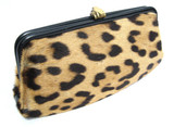  Remarkable 1950's Genuine Exotic Hide FUR Clutch w/RED Interior 