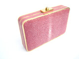 Gorgeous PINK Early 2000's STINGRAY Skin Clutch Evening Bag 