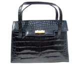  Timeless BLACK 1960's LUCILLE de PARIS Alligator Handbag 