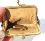 Dark Brown 1940's-50's Alligator Skin Change Coin Purse