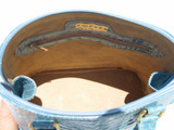  1990's BABY BLUE CROCODILE Belly Skin SATCHEL Handbag - ITALY! 